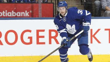 TORONTO, ON - OCTOBER 27 - Seth Griffith #33 of the Toronto Maple Leafs handles the puck against the Florida Panthers during the first period at the Air Canada Centre on October 27, 2016 in Toronto, Ontario, Canada. (Photo by Mark Blinch/NHLI via Getty Images)
