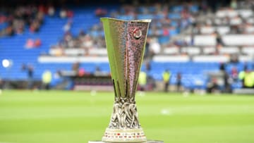A picture taken on May 18, 2016 shows the UEFA Europa League trophy prior to the final football match between Liverpool FC and Sevilla FC at the St Jakob-Park stadium in Basel. AFP PHOTO / SEBASTIEN BOZON / AFP / SEBASTIEN BOZON (Photo credit should read SEBASTIEN BOZON/AFP/Getty Images)