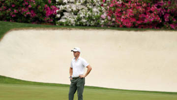 AUGUSTA, GEORGIA - APRIL 10: Justin Thomas of the United States looks on from the 13th green during the third round of the Masters at Augusta National Golf Club on April 10, 2021 in Augusta, Georgia. (Photo by Kevin C. Cox/Getty Images)