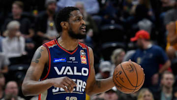 SALT LAKE CITY, UT - OCTOBER 05: Ramone Moore #10 of the Adelaide 36ers controls the ball in a preseason NBA game against the Utah Jazz at Vivint Smart Home Arena on October 5, 2018 in Salt Lake City, Utah. (Photo by Gene Sweeney Jr./Getty Images)