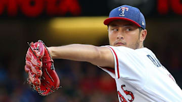 ARLINGTON, TX - JULY 04: Yu Darvish #11 of the Texas Rangers throws first inning against the Boston Red Sox at Globe Life Park in Arlington on July 4, 2017 in Arlington, Texas. (Photo by Rick Yeatts/Getty Images)
