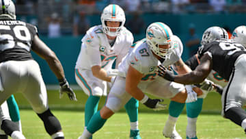 MIAMI, FL - SEPTEMBER 23: Ryan Tannehill #17 of the Miami Dolphins under center in the second quarter against the Oakland Raiders at Hard Rock Stadium on September 23, 2018 in Miami, Florida. (Photo by Mark Brown/Getty Images)