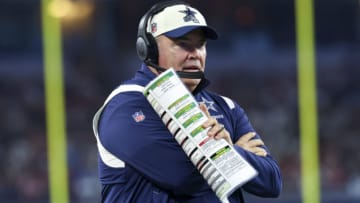 Sep 11, 2022; Arlington, Texas, USA; Dallas Cowboys head coach Mike McCarthy during the game against the Tampa Bay Buccaneers at AT&T Stadium. Mandatory Credit: Kevin Jairaj-USA TODAY Sports