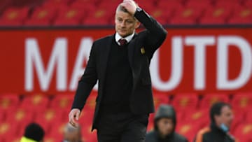 MANCHESTER, ENGLAND - OCTOBER 04: Ole Gunnar Solskjaer, Manager of Manchester United reacts looks dejected following the Premier League match between Manchester United and Tottenham Hotspur at Old Trafford on October 04, 2020 in Manchester, England. Sporting stadiums around the UK remain under strict restrictions due to the Coronavirus Pandemic as Government social distancing laws prohibit fans inside venues resulting in games being played behind closed doors. (Photo by Oli Scarff - Pool/Getty Images)