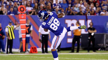 EAST RUTHERFORD, NJ - SEPTEMBER 18: Evan Engram