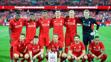 Liverpool team photo for friendly in Australia (via Liverpool FC Facebook)
