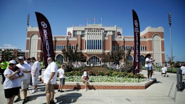 NORMAN, OK - SEPTEMBER 1: A exterior view of the south end of the stadium before the game between Houston Cougars and Oklahoma Sooners at Gaylord Family Oklahoma Memorial Stadium on September 1, 2019 in Norman, Oklahoma. (Photo by Brett Deering/Getty Images)