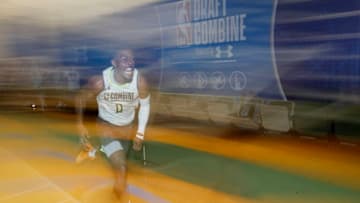 CHICAGO, IL - MAY 16: Jordan Bone #0 participates in workouts during Day One of the 2019 NBA Draft Combine on May 16, 2019 at the Quest MultiSport Complex in Chicago, Illinois. NOTE TO USER: User expressly acknowledges and agrees that, by downloading and/or using this photograph, user is consenting to the terms and conditions of Getty Images License Agreement. Mandatory Copyright Notice: Copyright 2019 NBAE (Photo by Jeff Haynes/NBAE via Getty Images)