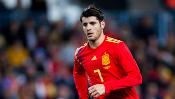 MALAGA, SPAIN - NOVEMBER 11: Alvaro Morata of Spain reacts during the international friendly match between Spain and Costa Rica at La Rosaleda Stadium on November 11, 2017 in Malaga, Spain. (Photo by Aitor Alcalde/Getty Images)