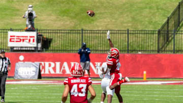 Trey Amos breaks up a pass as The Louisiana Ragin Cajuns take down Georgia Southern 20-18 at Cajun Field. Saturday, Sept. 26, 2020.Cajuns Georgia Southern 7505