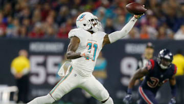 HOUSTON, TX - OCTOBER 25: DeVante Parker #11 of the Miami Dolphins makes a one handed catch in the fourth quarter against the Houston Texans at NRG Stadium on October 25, 2018 in Houston, Texas. (Photo by Bob Levey/Getty Images)