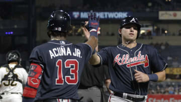 Ronald Acuna Jr., Austin Riley, Atlanta Braves. (Mandatory Credit: Charles LeClaire-USA TODAY Sports)