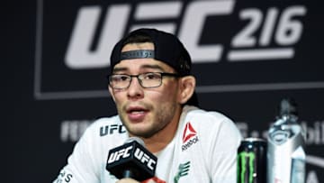LAS VEGAS, NV - OCTOBER 07: Ray Borg speaks to the media after the UFC 216 event inside TMobile Arena on October 7, 2017 in Las Vegas, Nevada. (Photo by Brandon Magnus/Zuffa LLC/Zuffa LLC via Getty Images)