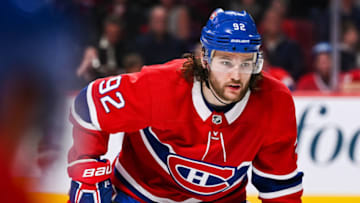 MONTREAL, QC - APRIL 02: Montreal Canadiens center Jonathan Drouin (92) waits for a faceoff during the Tampa Bay Lightning versus the Montreal Canadiens game on April 02, 2019, at Bell Centre in Montreal, QC (Photo by David Kirouac/Icon Sportswire via Getty Images)