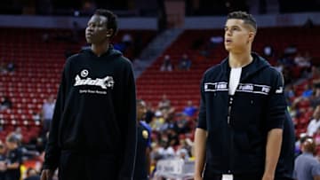 Bol Bol and Michael Porter Jr. of the Denver Nuggets. (Photo by Michael Reaves/Getty Images)
