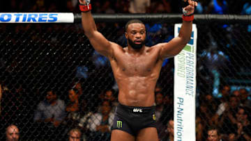 ANAHEIM, CA - JULY 29: Tyron Woodley reacts after his UFC welterweight championship bout against Demian Maia of Brazil during the UFC 214 event at Honda Center on July 29, 2017 in Anaheim, California. (Photo by Josh Hedges/Zuffa LLC/Zuffa LLC via Getty Images)