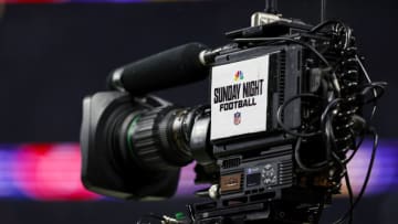 MINNEAPOLIS, MN - NOVEMBER 24: A view of a TV broadcast camera with a Sunday Night Football sign in the first quarter of the game between the New England Patriots and Minnesota Vikings at U.S. Bank Stadium in Minneapolis, Minnesota. The Vikings defeated the Patriots 33-26. (Photo by David Berding/Getty Images)