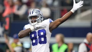 Nov 20, 2016; Arlington, TX, USA; Dallas Cowboys receiver Dez Bryant (88) signals for a first down late in the fourth quarter against the Baltimore Ravens at AT&T Stadium. The Cowboys beat the Raven 27-17. Mandatory Credit: Matthew Emmons-USA TODAY Sports