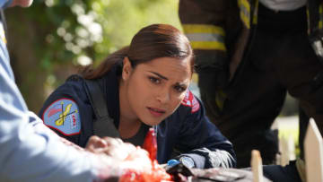CHICAGO FIRE -- "The Whole Point of Being Roommates" Episode 608 -- Pictured: Monica Raymund as Gabriela Dawson -- (Photo by: Elizabeth Morris/NBC)