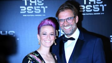 MILAN, ITALY - SEPTEMBER 23: Megan Anna Rapinoe and Juergen Klopp attend The Best FIFA Football Awards 2019 on September 23, 2019 in Milan, Italy. (Photo by Claudio Villa/Getty Images)