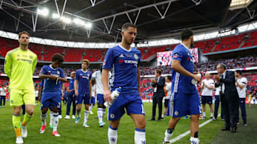 LONDON, ENGLAND - MAY 27: Eden Hazard of Chelsea looks dejected after the Emirates FA Cup Final between Arsenal and Chelsea at Wembley Stadium on May 27, 2017 in London, England. (Photo by Steve Bardens - The FA/The FA via Getty Images)