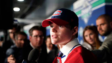 VANCOUVER, BRITISH COLUMBof the Montreal Canadiens during the first round of the 2019 NHL Draft at Rogers Arena on June 21, 2019 in Vancouver, Canada. (Photo by Rich Lam/Getty Images)