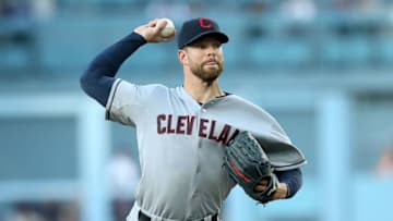 LOS ANGELES, CA - JUNE 30: Corey Kluber #28 of the Cleveland Indians throws a pitch against the Los Angeles Dodgers at Dodger Stadium on June 30, 2014 in Los Angeles, California. (Photo by Stephen Dunn/Getty Images)