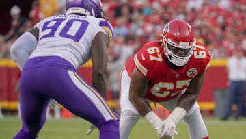 Kansas City Chiefs offensive tackle Lucas Niang (67). Mandatory Credit: Denny Medley-USA TODAY Sports