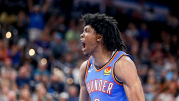 Jalen Williams #8 of the Oklahoma City Thunder (Photo by Ian Maule/Getty Images)
