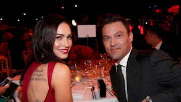 LOS ANGELES, CA - OCTOBER 11: Actors Megan Fox (L) and Brian Austin Green attend Ferrari Celebrates 60 Years In America on October 11, 2014 in Los Angeles, California. (Photo by Jonathan Leibson/Getty Images for Ferrari North America)