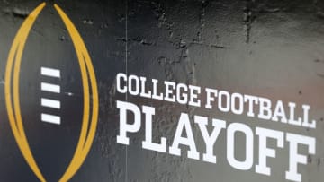TAMPA, FL - JANUARY 09: The College Football Playoff logo is seen before the 2017 College Football Playoff National Championship Game at Raymond James Stadium on January 9, 2017 in Tampa, Florida. (Photo by Streeter Lecka/Getty Images)