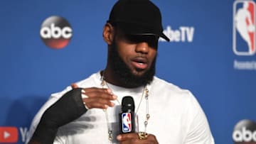 Los Angeles Lakers forward LeBron James, weighing in on the Houston Astros (Photo by Jason Miller/Getty Images)