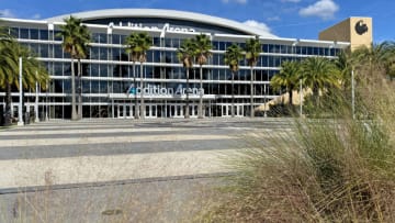 Nov 28, 2020; Orlando, Florida, USA; A general view of Addition Financial Arena, As the game between the UCF Knights and the Oklahoma Sooners was postponed due to Covid-19 concerns. Mandatory Credit: Jasen Vinlove-USA TODAY Sports