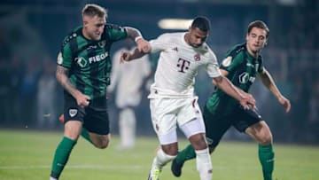 Bayern Munich forward Serge Gnabry suffered injury against Preussen Munster. (Photo by Marvin Ibo Guengoer - GES Sportfoto/Getty Images)