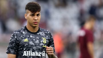 STADIO OLIMPICO, TORINO, ITALY - 2021/10/02: Kaio Jorge of Juventus Fc during warm up before the Serie A match between Torino Fc and Juventus Fc. Juventus fc wins 1-0 over Torino Fc. (Photo by Marco Canoniero/LightRocket via Getty Images)