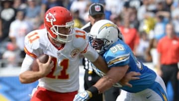 The Kansas City Chiefs earned a huge win over the San Diego Chargers, taking down their AFC West rival on a late field goal by Cairo Santos Mandatory Credit: Jayne Kamin-Oncea-USA TODAY Sportsquarterback Alex Smith (11) for a sack in the second quarter at Qualcomm Stadium. Mandatory Credit: Jayne Kamin-Oncea-USA TODAY Sports