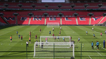 LONDON, ENGLAND - AUGUST 17: General view of Tottenham training during the Tottenham Hotspur training session at Wembley Stadium on August 17, 2016 in London, England. (Photo by Tottenham Hotspur FC/Tottenham Hotspur FC via Getty Images)