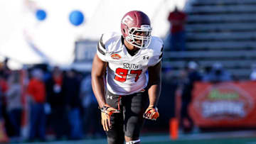MOBILE, AL - JANUARY 30: Eastern Kentucky Defensive End Noah Spence