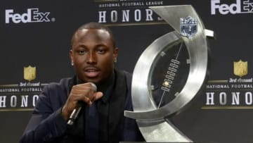 Feb 1, 2014; New York, NY, USA; Philadelphia Eagles running back LeSean McCoy receives the FedEx Ground Player of the Year award at the 3rd NFL Honors at Radio City Music Hall. Mandatory Credit: Kirby Lee-USA TODAY Sports