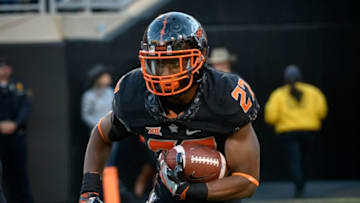 Freshman running back Justice Hill will play a pivotal role for Oklahoma State in the Valero Alamo Bowl. Mandatory Credit: Rob Ferguson-USA TODAY Sports