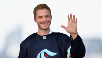 Jamie Oleksiak is selected by the Seattle Kraken. (Photo by Alika Jenner/Getty Images)