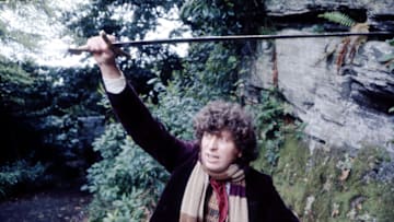 Photo: Tom Baker as the Fourth Doctor in Masque Of Mandragora. Image Courtesy BBC Studios, BritBox
