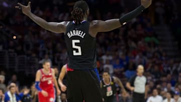 PHILADELPHIA, PA - NOVEMBER 1: Montrezl Harrell #5 of the LA Clippers reacts against the Philadelphia 76ers at the Wells Fargo Center on November 1, 2018 in Philadelphia, Pennsylvania. NOTE TO USER: User expressly acknowledges and agrees that, by downloading and or using this photograph, User is consenting to the terms and conditions of the Getty Images License Agreement. (Photo by Mitchell Leff/Getty Images)