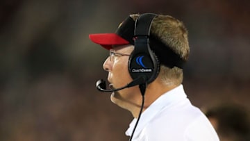 LOUISVILLE, KENTUCKY - SEPTEMBER 02: Scott Satterfield the head coach of the Louisville Cardinals watches the action against the Notre Dame Fighting Irish on September 02, 2019 in Louisville, Kentucky. (Photo by Andy Lyons/Getty Images)