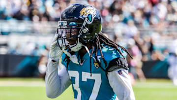 JACKSONVILLE, FLORIDA - OCTOBER 13: Tre Herndon #37 of the Jacksonville Jaguars stands on the field against the New Orleans Saints in the fourth quarter at TIAA Bank Field on October 13, 2019 in Jacksonville, Florida. (Photo by Harry Aaron/Getty Images)