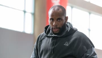 BUFFALO, NY - APRIL 06: UFC Light Heavyweight Champion Daniel Cormier holds an open workout for fans and media at the KeyBank Center on April 6, 2017 in Buffalo, New York. (Photo by Kevin Hoffman/Zuffa LLC/Zuffa LLC via Getty Images)