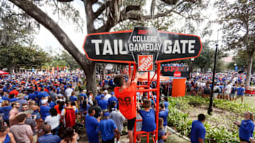 GAINESVILLE, FLORIDA - OCTOBER 05: Fans gather for ESPN's College Gameday at the University of Florida on October 05, 2019 in Gainesville, Florida. (Photo by James Gilbert/Getty Images)