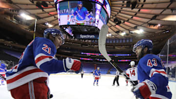Colin Blackwell #43 of the New York Rangers celebrates his goal with teammate Brett Howden #21 of the New York Rangers iCredit: Elsa/POOL PHOTOS-USA TODAY Sports