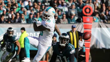 Nov 15, 2015; Philadelphia, PA, USA; Philadelphia Eagles cornerback Byron Maxwell (31) breaks up a pass intended for Miami Dolphins wide receiver Kenny Stills (10) during the first half at Lincoln Financial Field. Mandatory Credit: Jeffrey G. Pittenger-USA TODAY Sports
