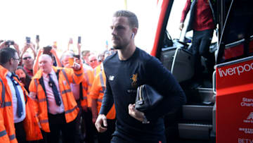 WEST BROMWICH, ENGLAND - APRIL 21: Jordan Henderson of Liverpool arrives at the stadium prior to the Premier League match between West Bromwich Albion and Liverpool at The Hawthorns on April 21, 2018 in West Bromwich, England. (Photo by Laurence Griffiths/Getty Images)